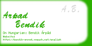 arpad bendik business card